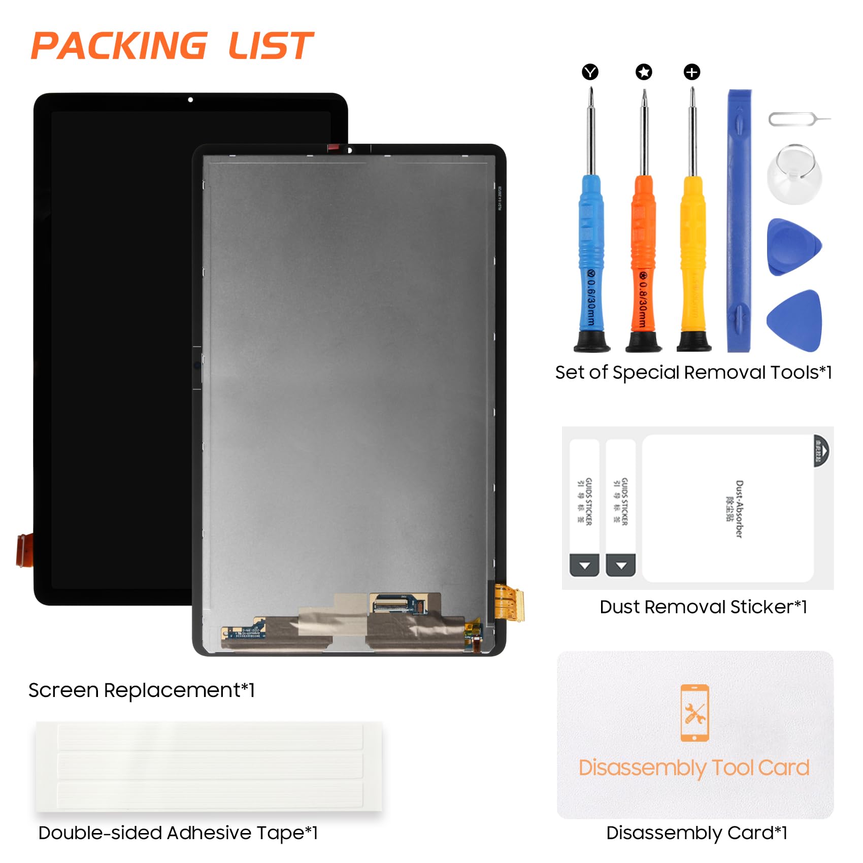 LCD Display für Samsung Galaxy Tab S6 Lite SM-P610 SM-P615 Bildschirm Ersatz für Samsung Tab S6 Lite SM-P610 LCD Screen Digitizer Glasplatte Komplett Assembly mit Reparaturteil, Schwarz 10,4 Zoll