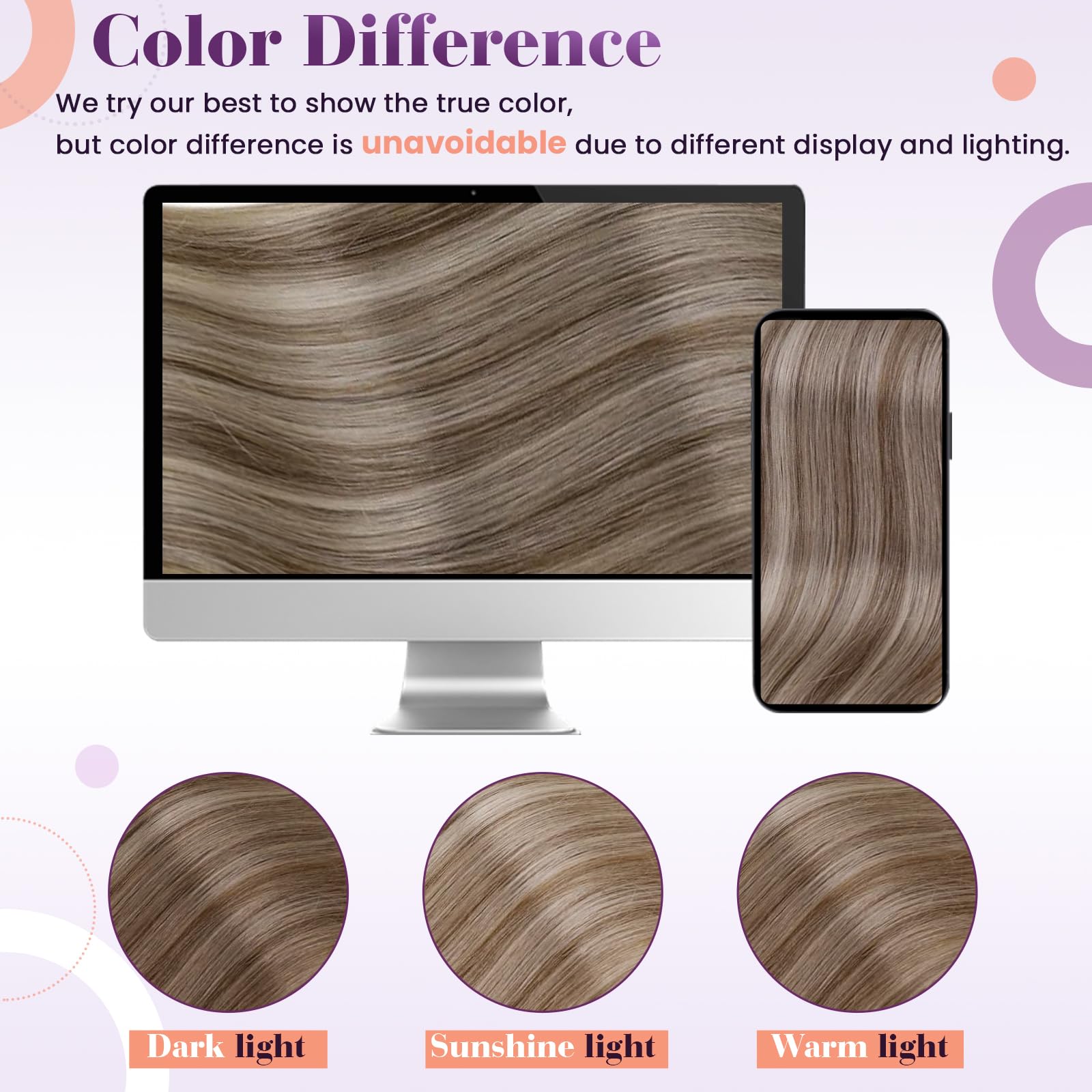 LaaVoo Clip in Hair Extensions Real Human Hair Light Barown Hair Extensions Clip in Straight Balayage Brown to Light Blonde Remy Hair Full Head Double Weft 80g 5pcs 14 Inch #8/60/8 - Image 4