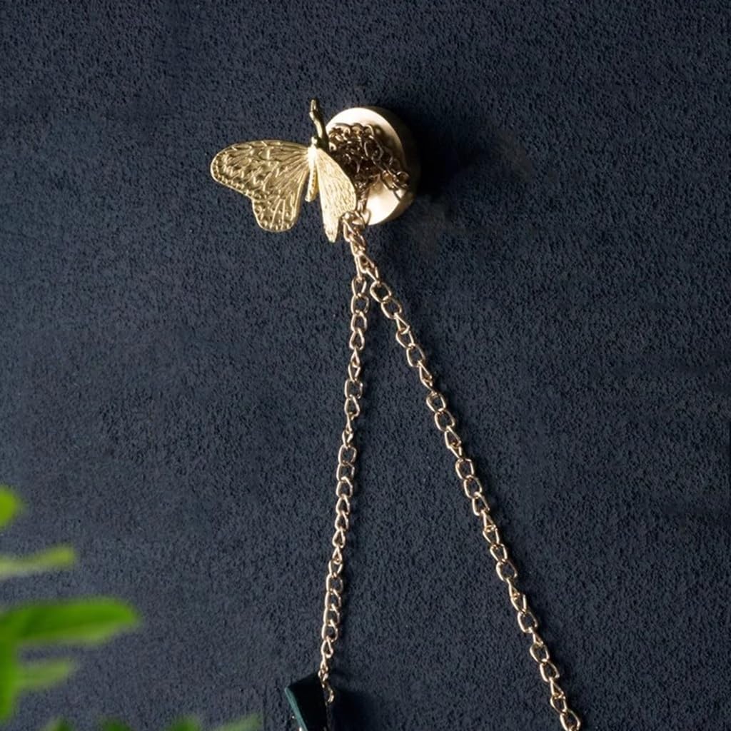 Wall Mounted Curtain Hooks,Brass Curtain Hooks,Set of 2 Butterflies Brass Coat Hooks,Robe Wall Hooks,Wall Mounted Coat Rack Hanger for Bedroom Kitchen