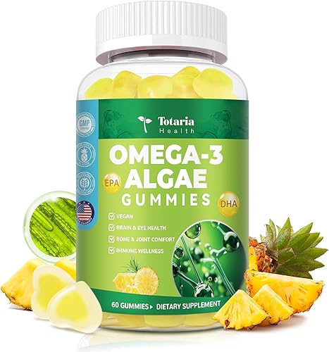 Miniatura 8 de Gomitas veganas 10 en 1 Omega-3 de 1500 mg con DHA 600 mg, EPA 400 mg, fitoesteroles, cúrcuma, CoQ10, fosfatidilserina, fruta del monje, suplemento
