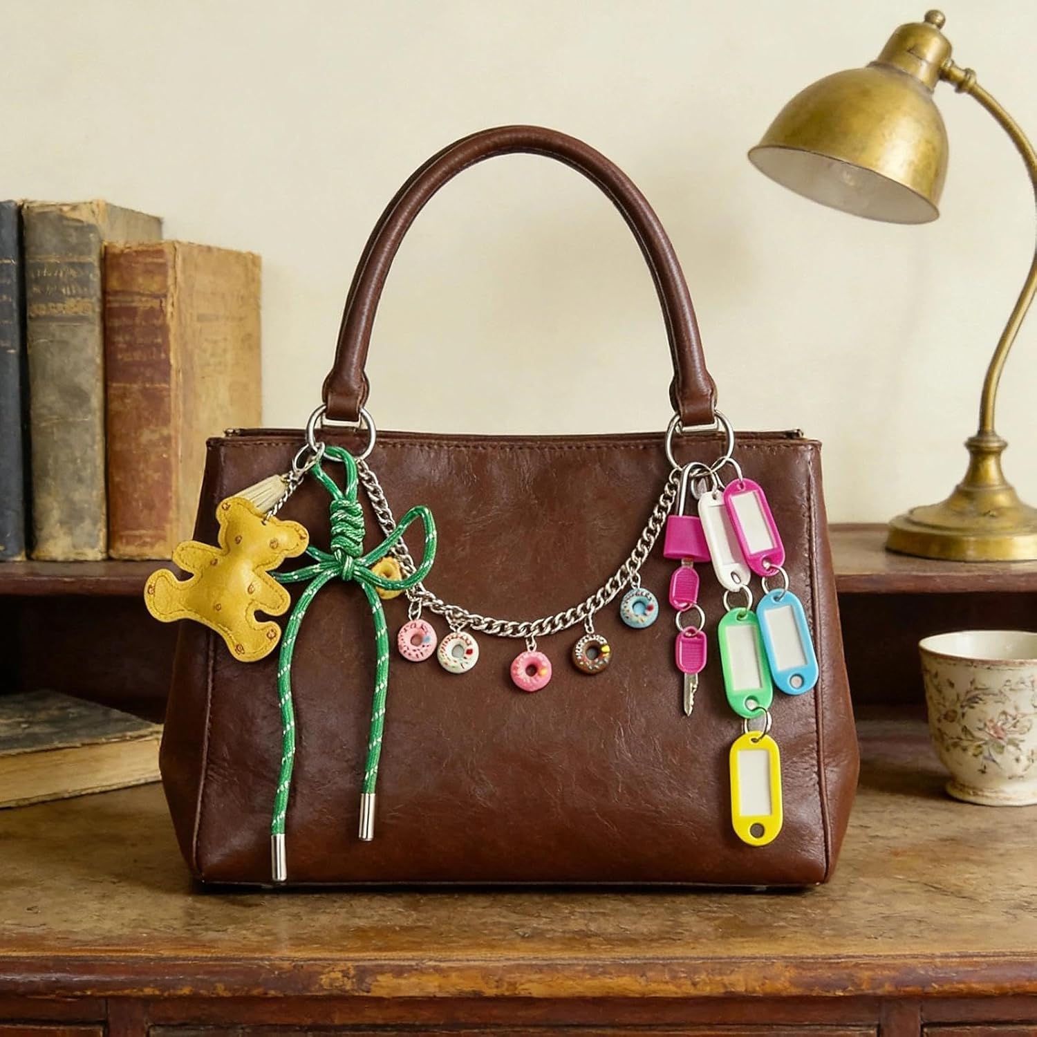 Colorful Keychain, Bag Charm, Hand-Woven Nylon Rope Cute Key Chain, Aesthetic Keychain, Bag Accessories Charms for Handbag Backpack - Image 5