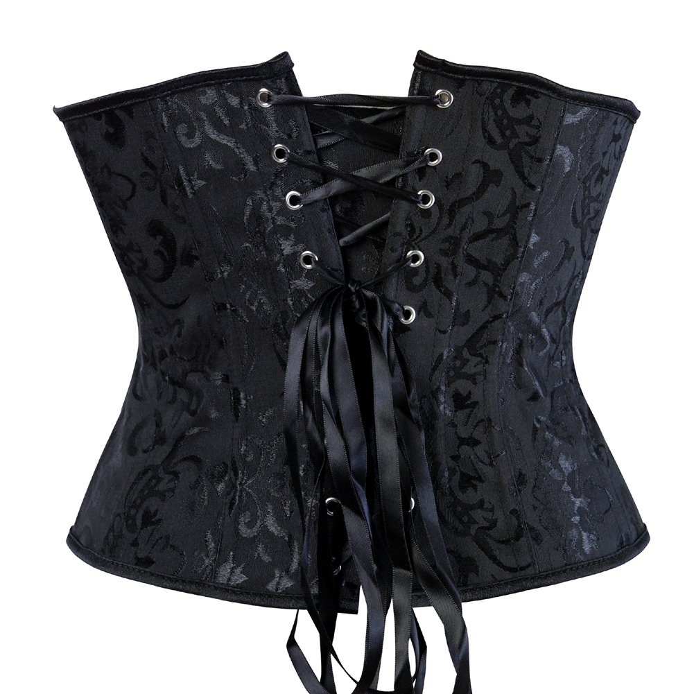 Grebrafan Brocado Corset Bajo Pecho Underbust Gótico Mujer