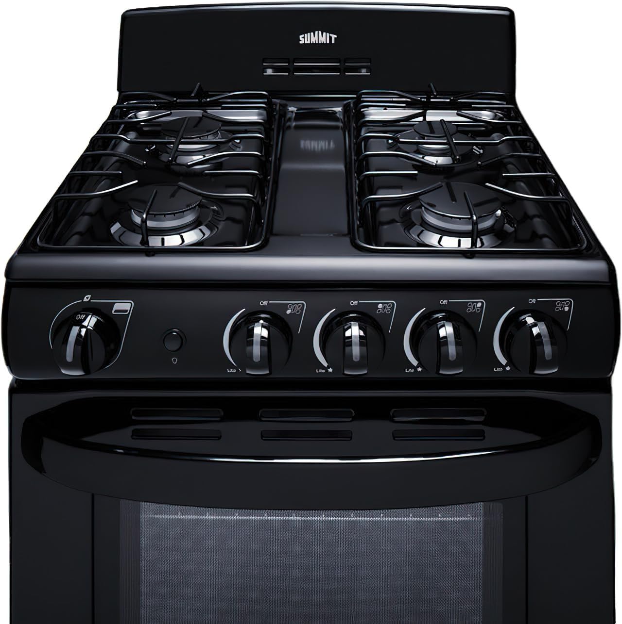 Summit 24” Inch Wide Gas Range, 4 Sealed Burners, 2.9 cu.ft. Oven (ADA Compliant)- RG2402B (White)