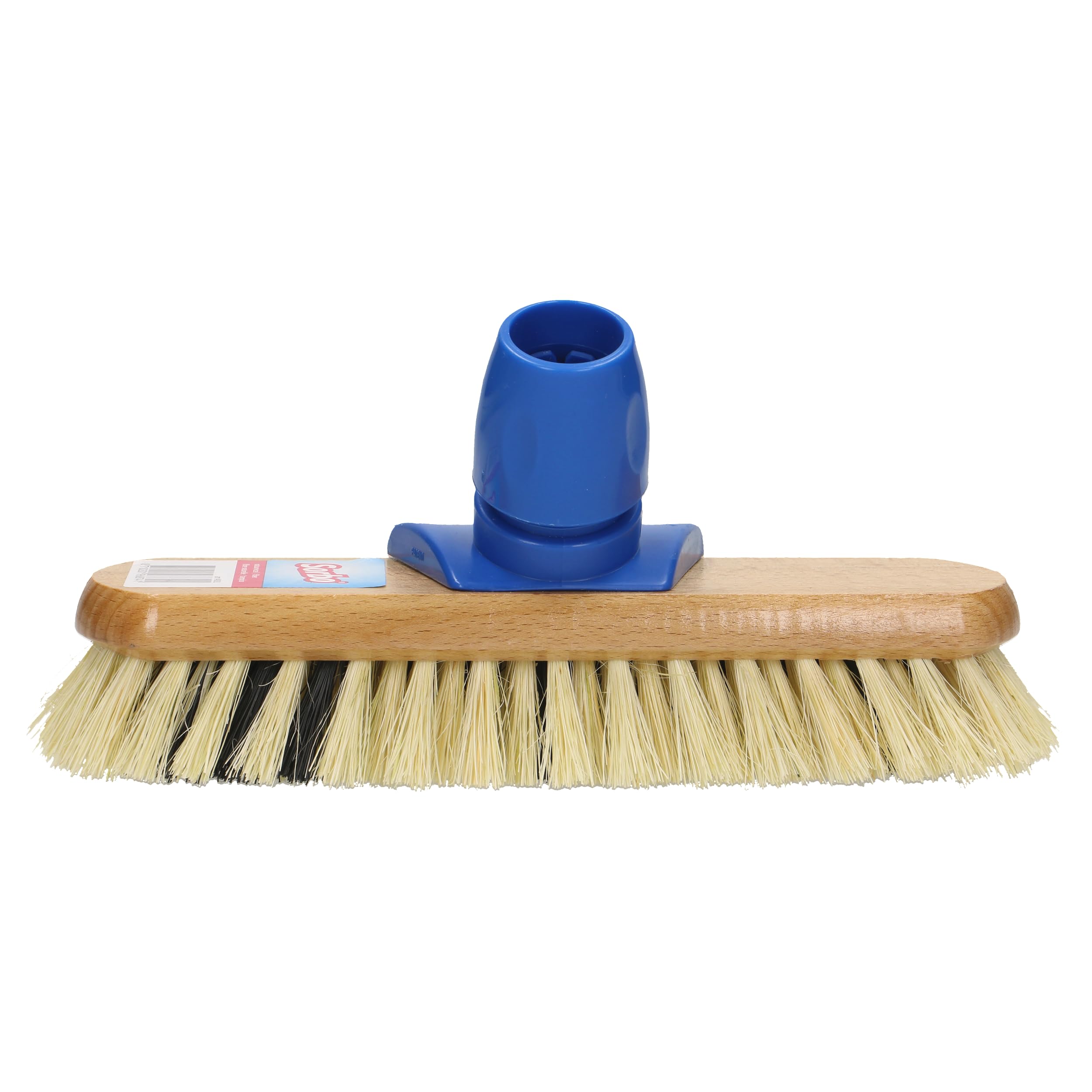 Sorbo Estropajo – 22 cm – Cepillo de Limpieza Resistente con cerdas de Fibra Dura – Cuerpo de Madera – para Uso en Interiores y Exteriores – Ideal para Fregar Suelos, terrazas y Azulejos – Ø 24 mm