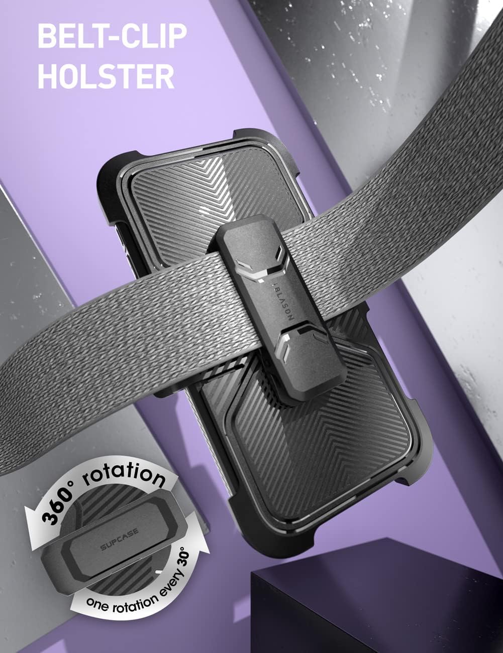 i-Blason Infinity Series for iPhone 14 Plus Case 6.7'', Full-Body with Kickstand & Belt-Clip Heavy Duty Rugged Case with Built-in Screen Protector (Mauve)