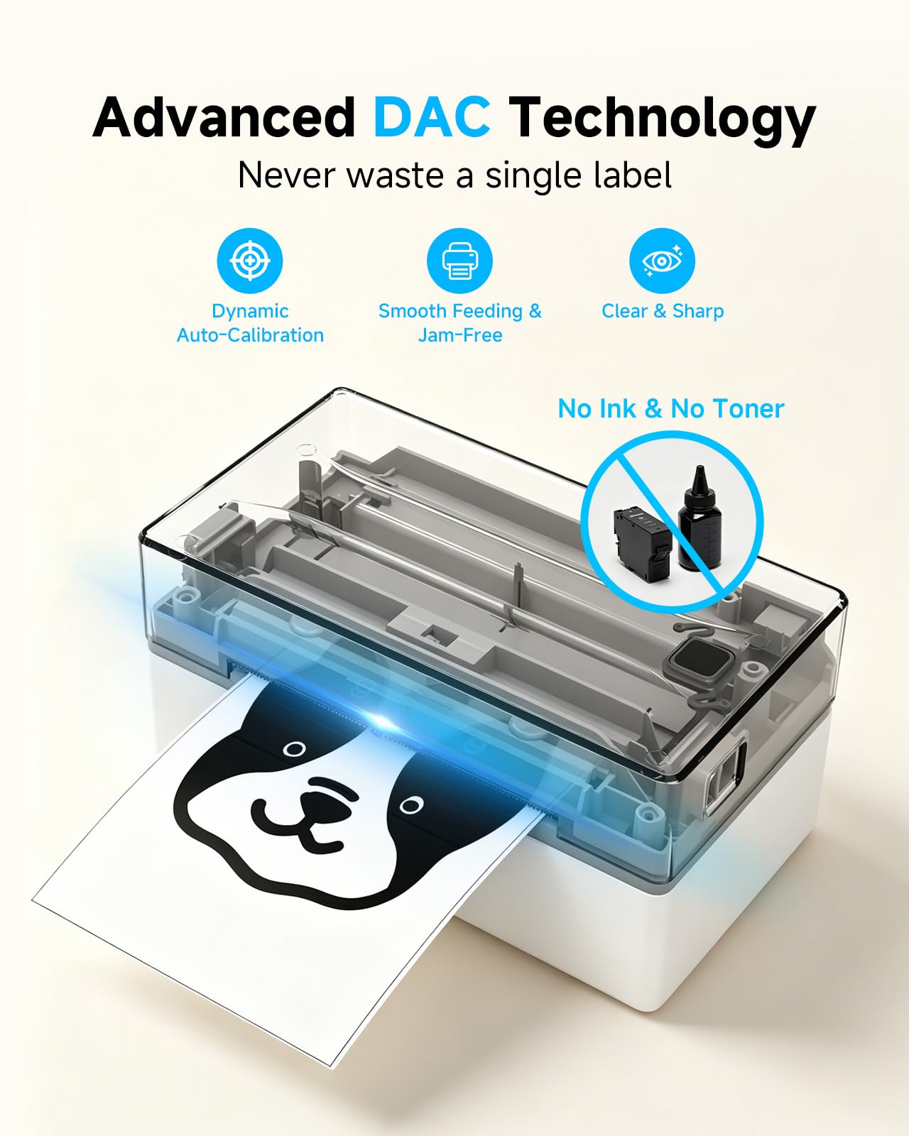 Stampante termica Bluetooth per etichette con supporto, stampante per etichette wireless 4 x 6 per piccole imprese, compatibile con iPhone, Android, Windows e Mac, funziona con Amazon USPS Etsy