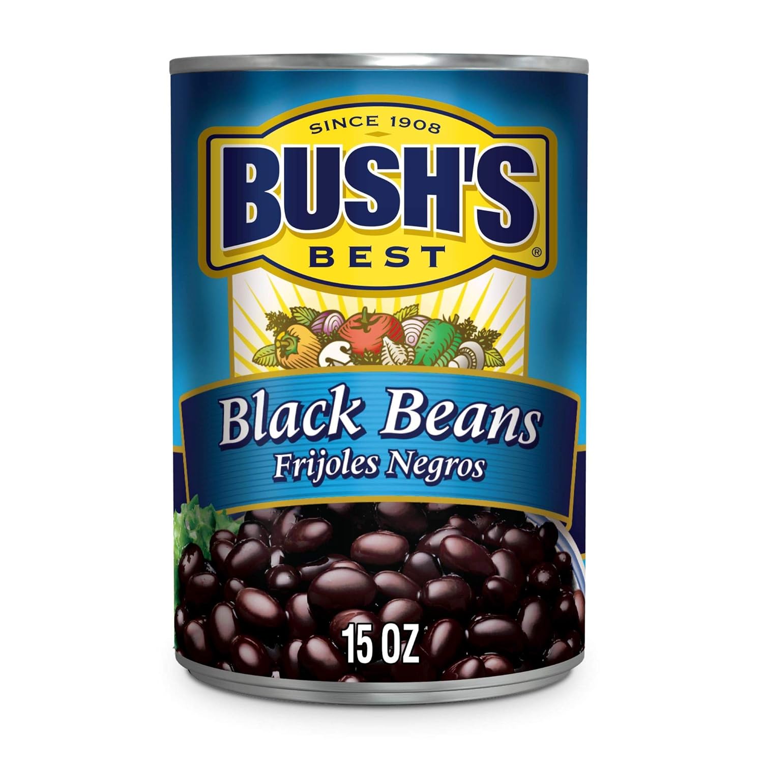 Amazon Com Bush S Best Canned Black Beans Pack Of 12 Source Of Plant Based Protein And Fiber Low Fat Gluten Free 15 Oz Grocery Gourmet Food