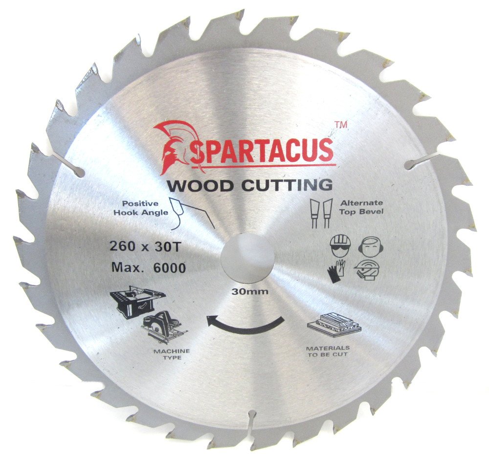 Spartacus 260Mm Diameter X 30 Teeth X 30Mm Bore Wood Cutting Circular Saw Blade Fits Makita Lf1000 Ls1040 Ls1013