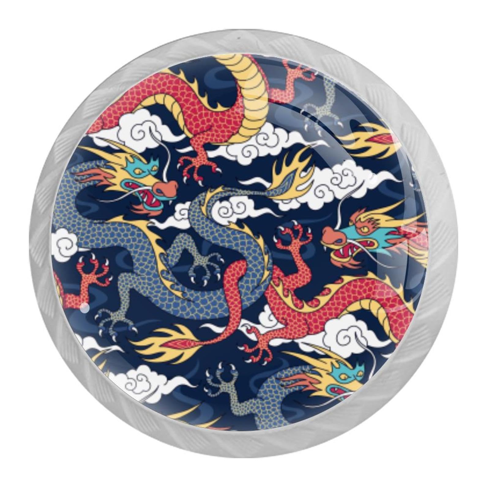 Tqmspg Multi08 4 Pieces Drawer Pulls Dragons Door Knobs Dresser Handles For Kitchen Wardrobe Cupboard Hardware Furniture