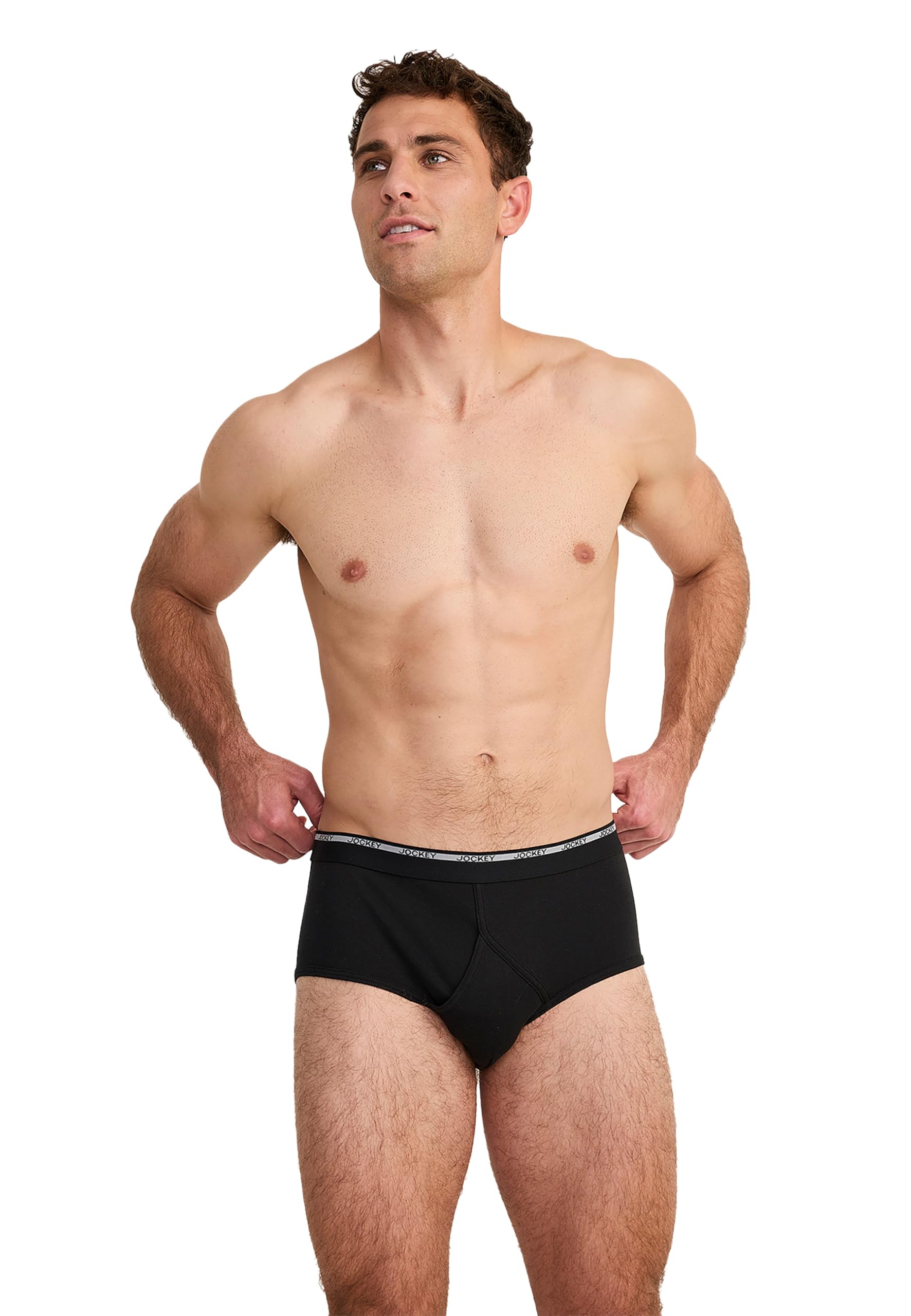 Jockey Herren Modern Classic Y-Front Brief - 2 Pack, Black, M