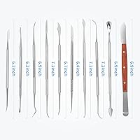 Vista 9 de 10 piezas de herramientas de tallado de cera, instrumentos de encerado dental con estuche, juego de talladores de cera de acero inoxidable