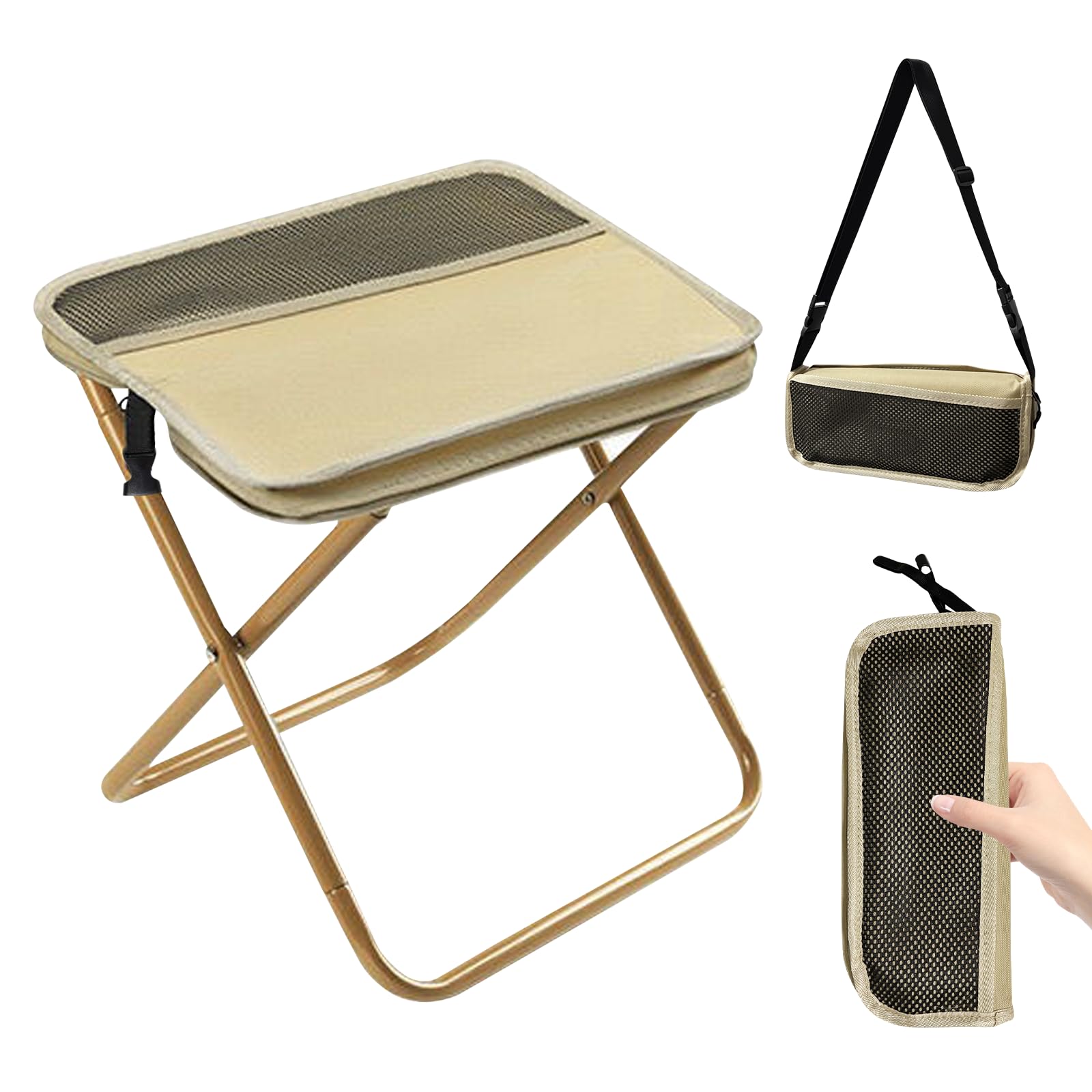 Upgraded Version Portable Folding Camping Chair – Folding Stool for Outdoor, Easy to Store with Strap and Manual, Ideal for Camping, Festivals and Family Gatherings