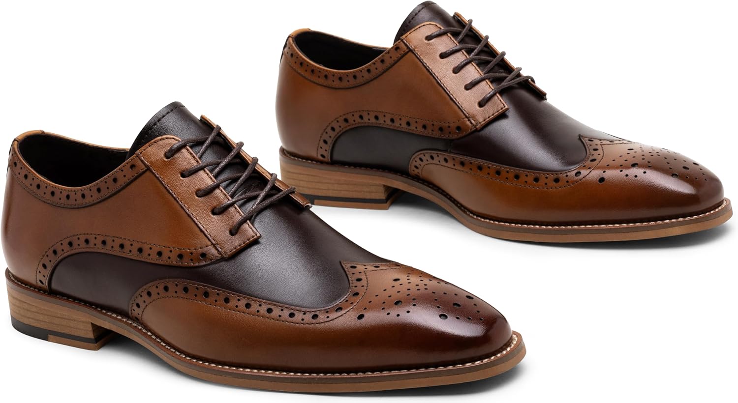 Jousen Mens Dress Shoes Leather Oxford Derby Shoe Formal Brogue Wingtip Dress Shoes for Men - Image 7