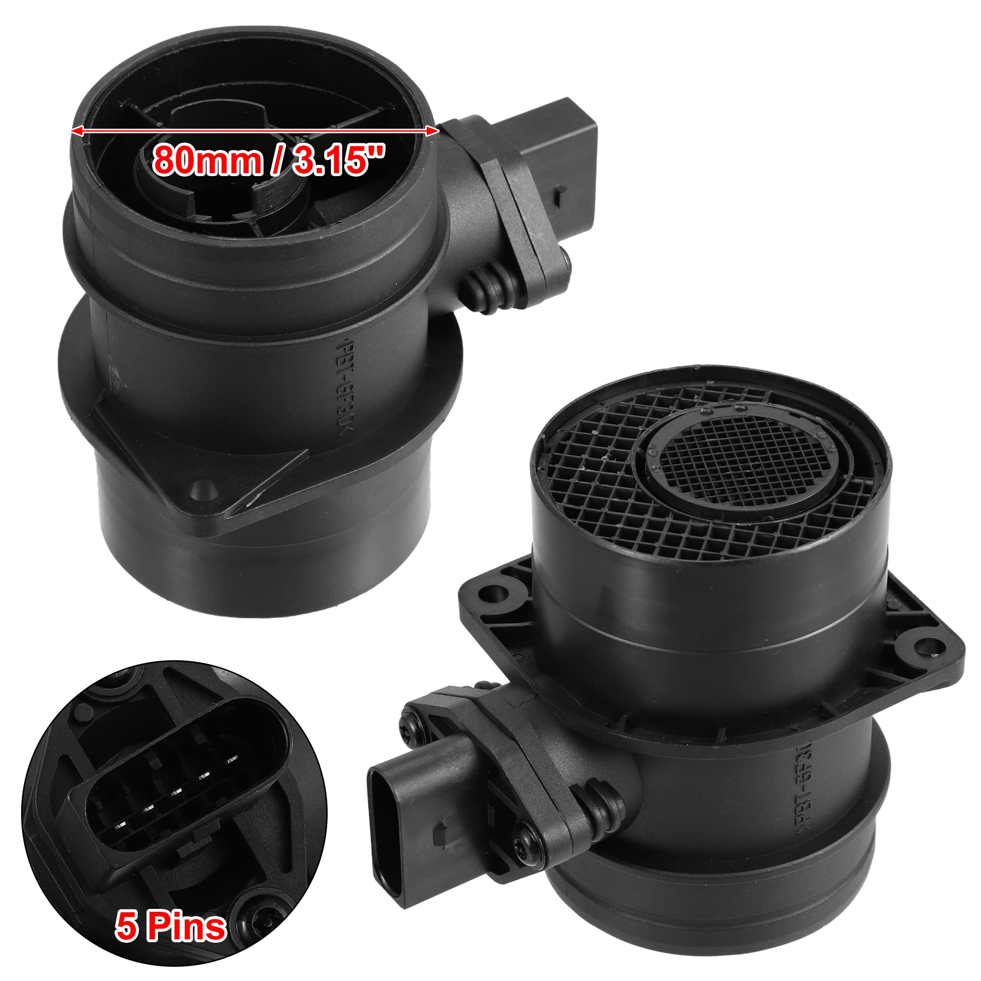 X AUTOHAUX Capteur Débit Air Massique Pour Volkswagen Passat 04-05 1pc | Autres Modèles: Pour Volkswagen Touareg 04-08, Numéro OE: 0281002461, 074906461B, Broches: 5, Dimension: 10x13cm