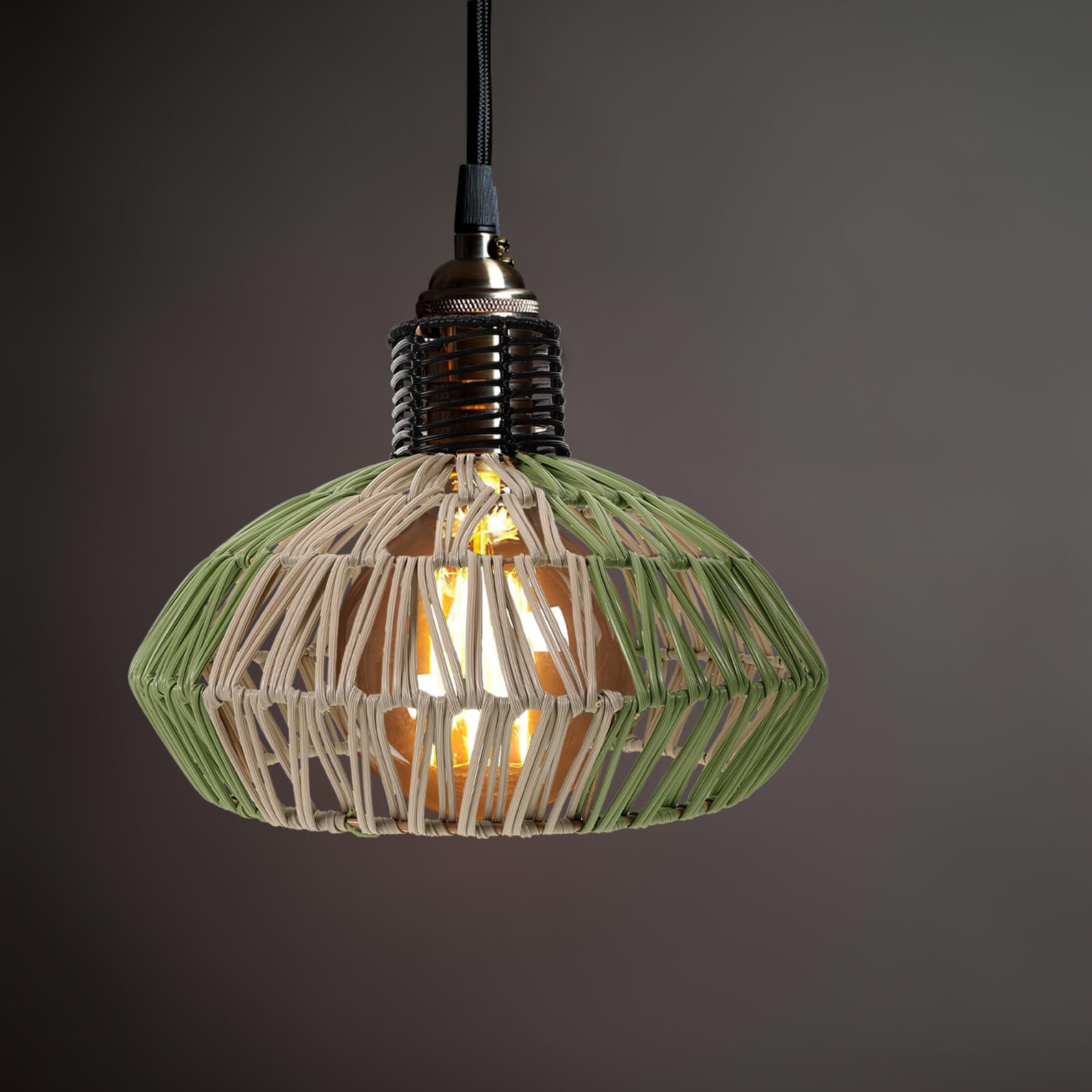 Ręcznie Tkany Boho Abażur Do Lampy Wiszącej Rustykalna Osłona Światła Do Łazienki i Przedpokoju Dekoracyjny Koszowy Klosz i Kinkietów