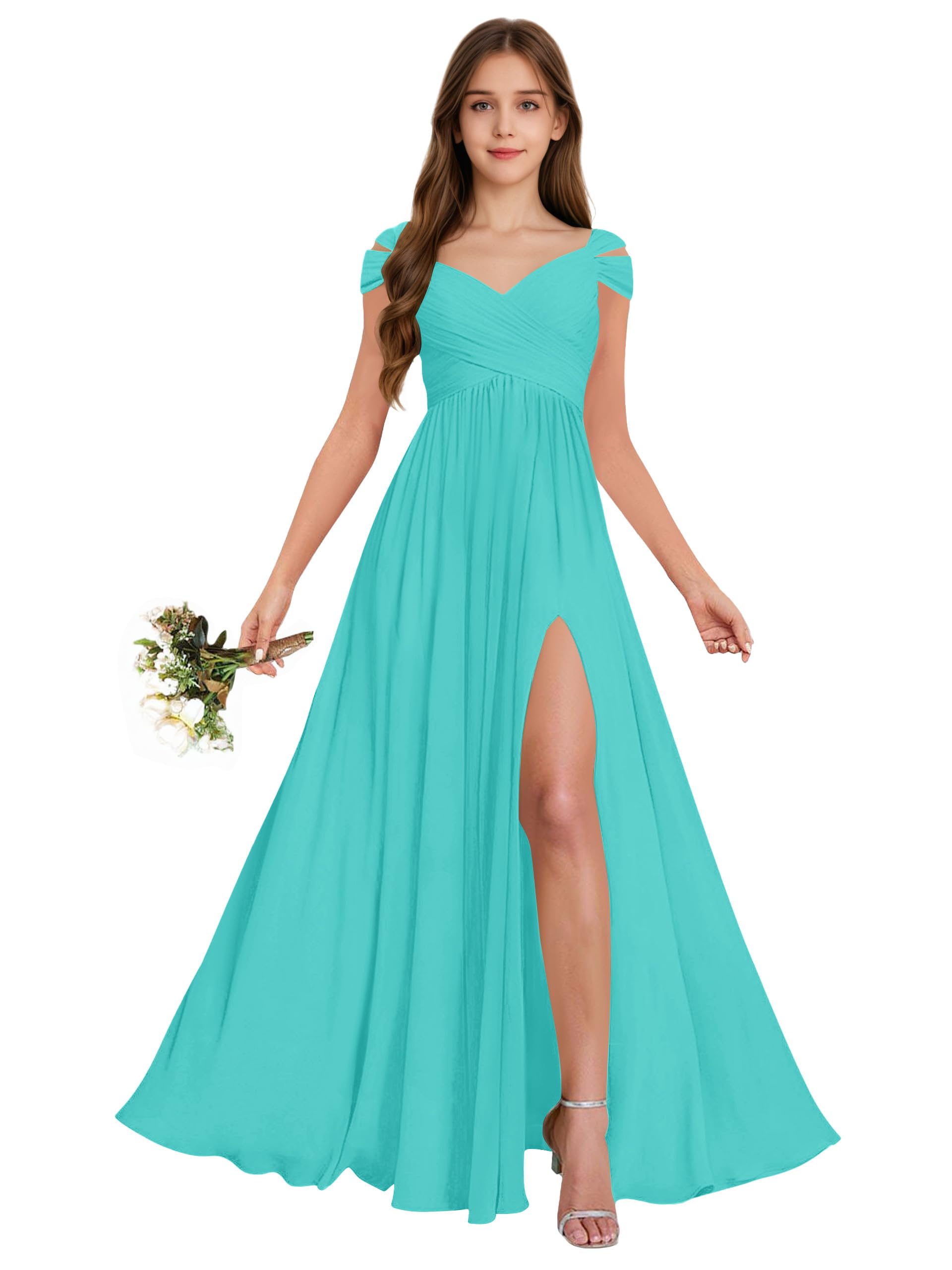 Vestidos De Dama De Honor Junior De Tul Con Parte Superior De Satén Musgo