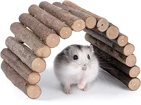 Ponte de madeira da Niteangel, brinquedo para roedores de hamster e ratos, brinquedo mastigável de animais pequenos