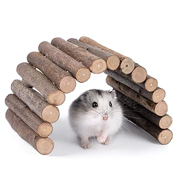 Niteangel Wooden Ladder Bridge, Hamster Mouse Rat Rodents Toy, Small Animal Chew Toy, 9