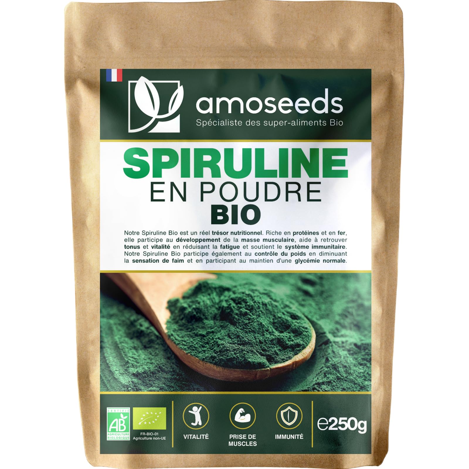 Spiruline En Poudre 100% Naturelle – 1kg De Poudre Pure Française, Parfaite Contre La Fatigue