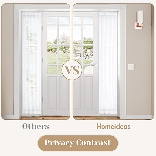 Miniatura 2 de HOMEIDEAS Cortinas laterales no transparentes para puerta delantera, cortinas semitransparentes de privacidad para ventana de puerta, con bolsillo