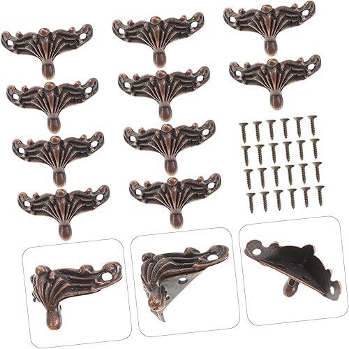 Miniatura 8 de 25 cajas de guardias para decoración de cofre en relieve gabinetes protectores protectores de patas de vino para madera pies de metal antiguo,