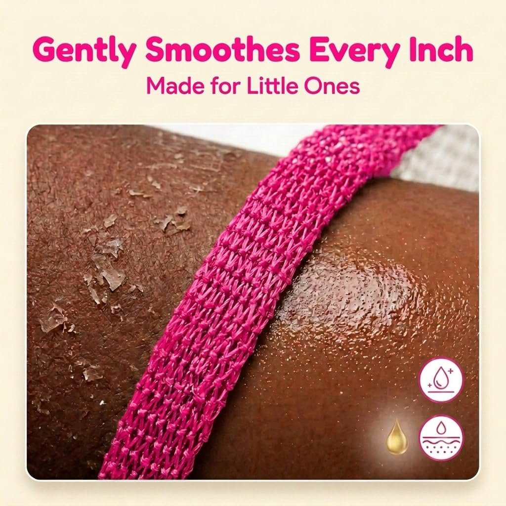 African Net Sponge Authentic |Small Loofah, Kids Body Scrub(Hot Pink,Small) image 3