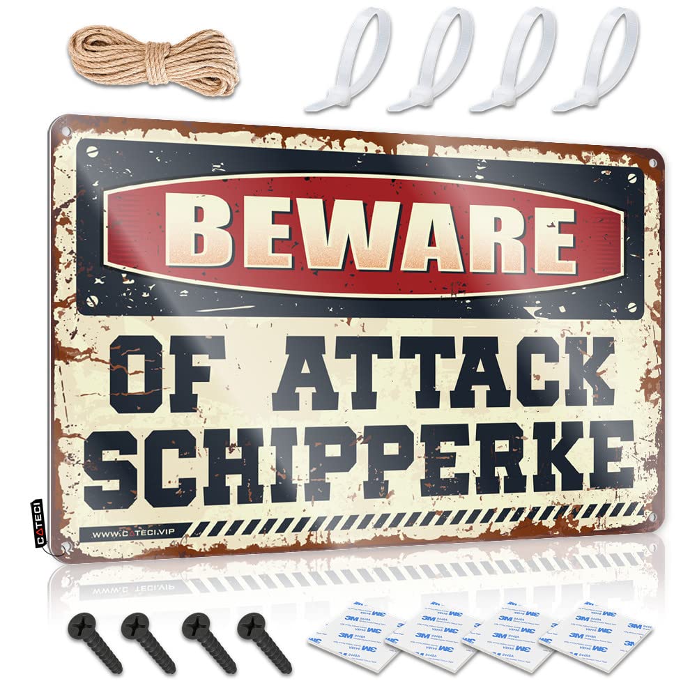 Fzfn Colour Beware Of Attack Schipperke Haves Rustic - Wall Signs Nice Vintage Wall Art(30X40cm)