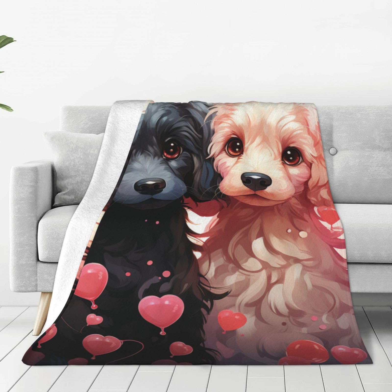 Throw Blanket for Couch Thick Soft Fleece Blankets Warm Cozy Air Conditioning Quilt All Seasons Poodles Dogs Blanket Lightweight Flannel Fuzzy Blankets for Bed Couch Living Room Sofa 40"x30"