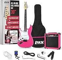 Vista 13 de Kit de guitarra eléctrica con amplificador de 20W, todos los accesorios, sintonizador digital de broche, seis cuerdas, dos uñas de guitarra, barra