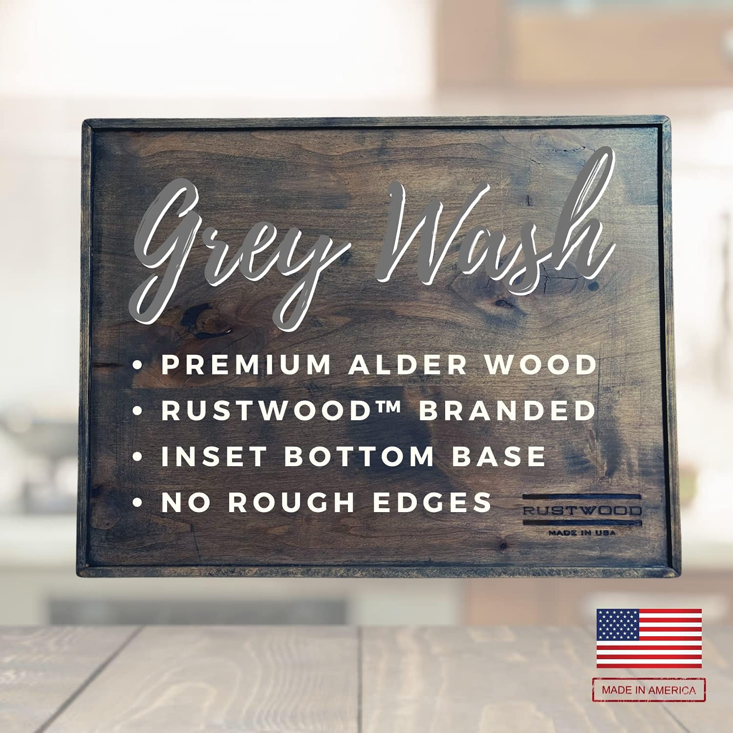 Crazy Clearance Rustic Wood Tray with Black Handles - Serving Tray & Coffee Table Tray - Ottoman Tray & Decorative Tray - Made with Pine Wood - Rustic Torched Tray for Home Decor and Kitchen Decor - Rustwood (Brown)