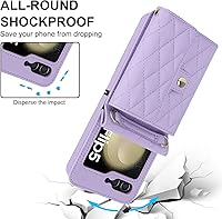 Vista 3 de LBYZCAE - Funda tipo cartera para Samsung Galaxy Z Flip 5, funda tipo cartera para Samsung Galaxy Z Flip 5 Leater con bloqueo RFID, ranuras