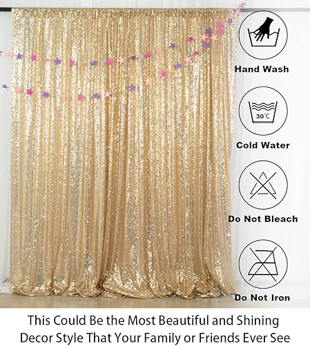 Miniatura 5 de ShinyBeauty PHOTOBOOTH - Telón de fondo dorado claro, tela de lentejuelas, telón de fondo de boda, telón de fondo óxido, cortinas de lentejuelas,