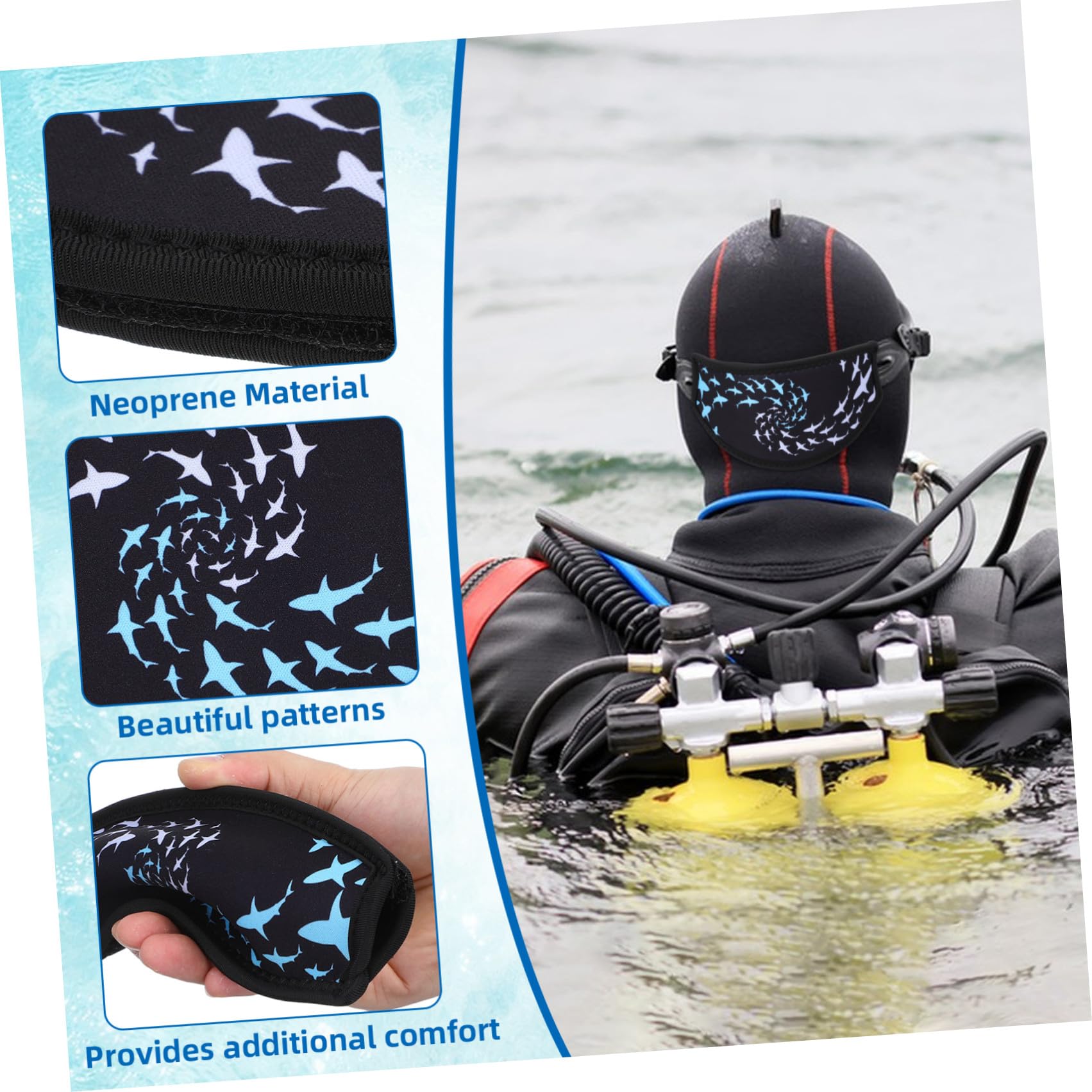 Healeved 2 Pezzi Copri Cinturino Compatibile per in Neoprene Doppio Strato Fascia per Chioma Anti-groviglio Maschera da Snorkeling per Immersioni Subacquee e Sport Acquatici per Adulti Uomo