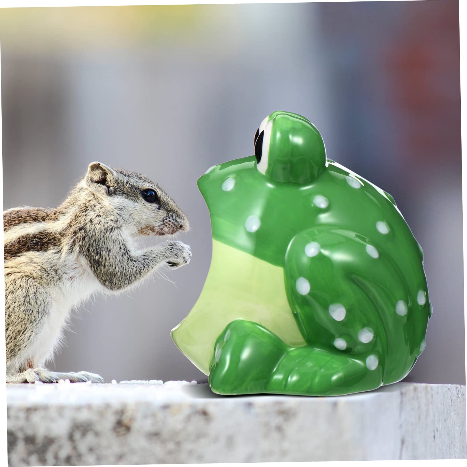 PENIKOKO Ceramic Hamster Hideout Small Animal Cave Cute Cartoon Frog Hut Bed Cage Decoration for Hamsters Gerbils Chinchillas Easy to Clean - Image 3