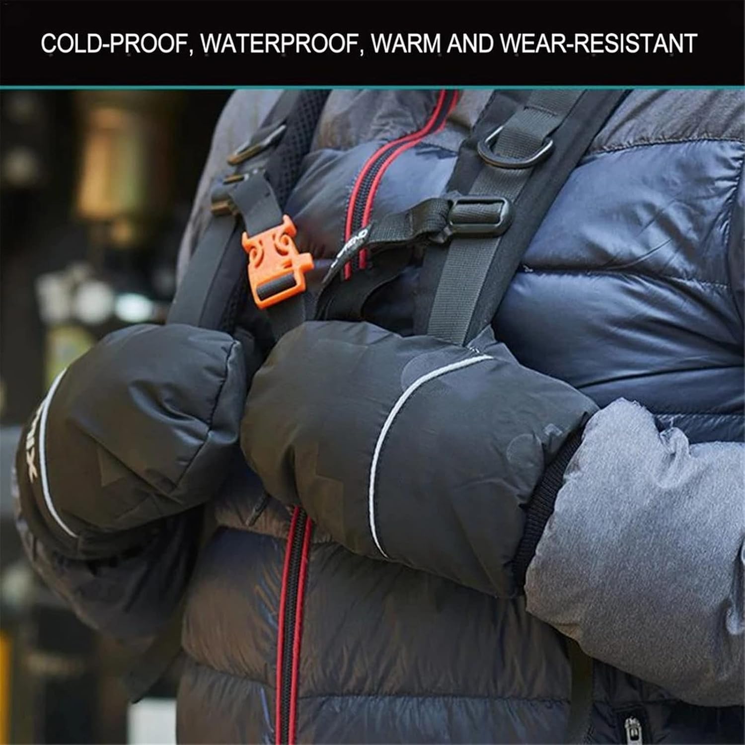 Snowboarding Gloves Winter Down Mittens Women Men Waterproof Windproof Skiing for Hiking Outdoor