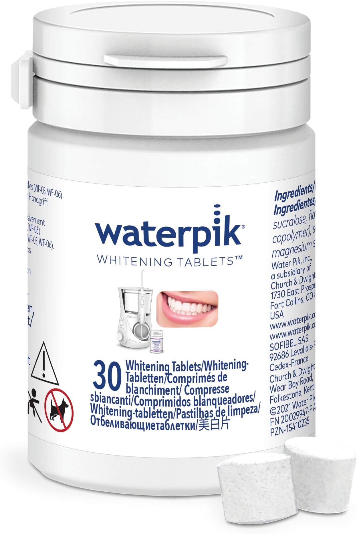 Waterpik Whitening Water Flosser Refill Tablets (30 Count) - Only for the Waterpik Whitening Flosser, Packaging May Vary