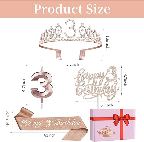 Miniatura 4 de Las decoraciones de 40 cumpleaños para mujer incluyen banda negra con purpurina para cumpleaños n. 40, tiara de oro rosa con diamantes de imitación