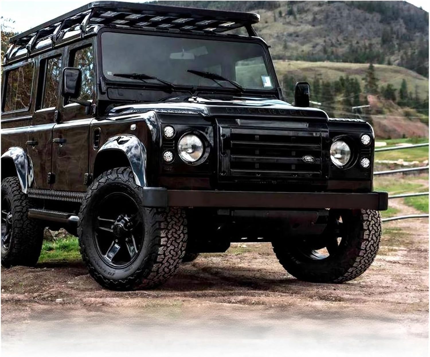 Front Bumper with led Lights Bumper lamp Compatible with Land Rover Defender 90 110 1999-2017 Car Accessories Bumper Cover(Front Bumper)
