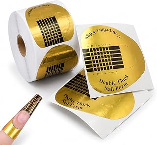 500 Pezzi Cartine per Ricostruzione Unghie, Cartine Unghie in Gel Oro Doppio Spessore,...