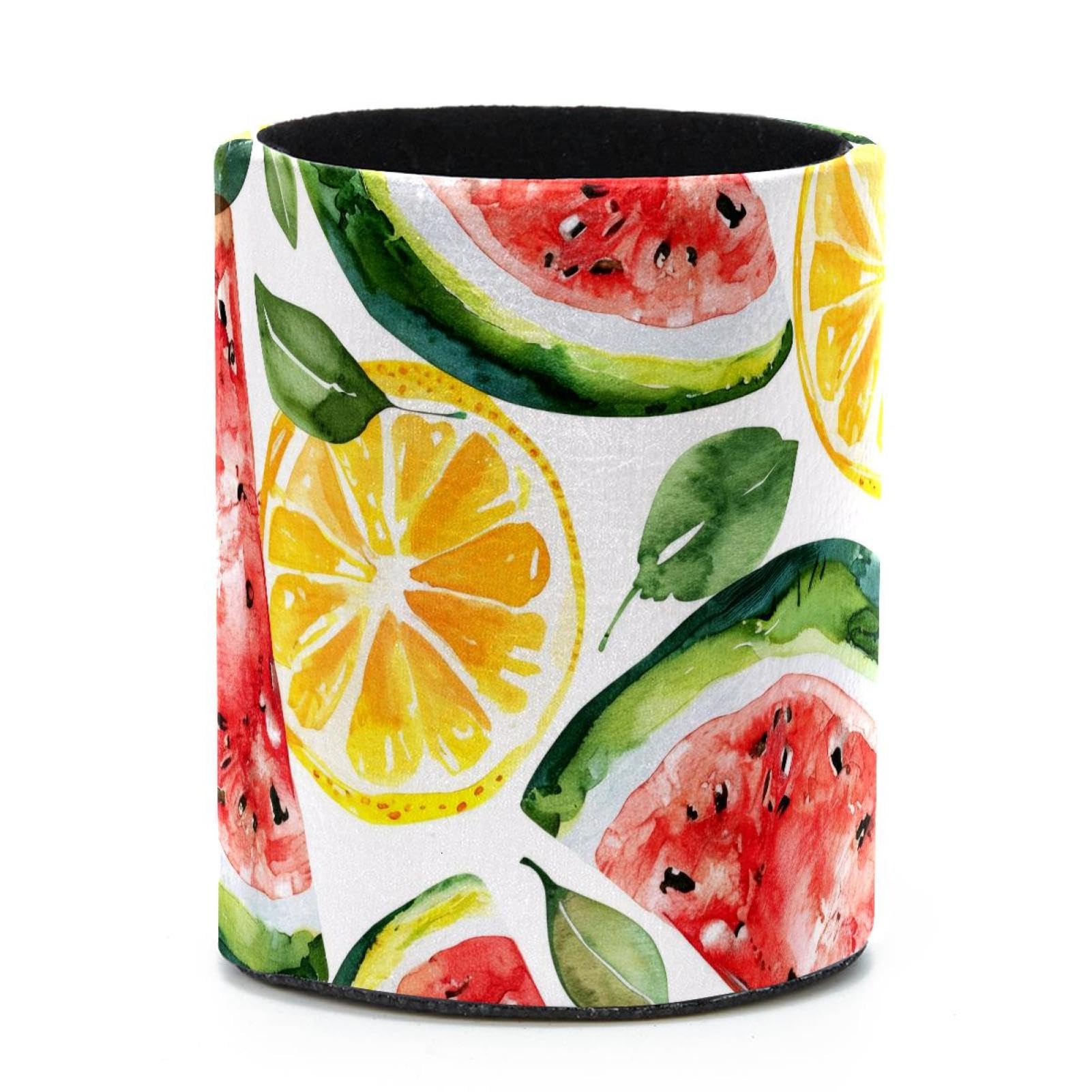 VAPOKF Round Pencil Holders for Desk, Watermelon Pen Holders Pen Pot Makeup Brushes Storage Desktop Stationery Supplies Organiser for Home Office