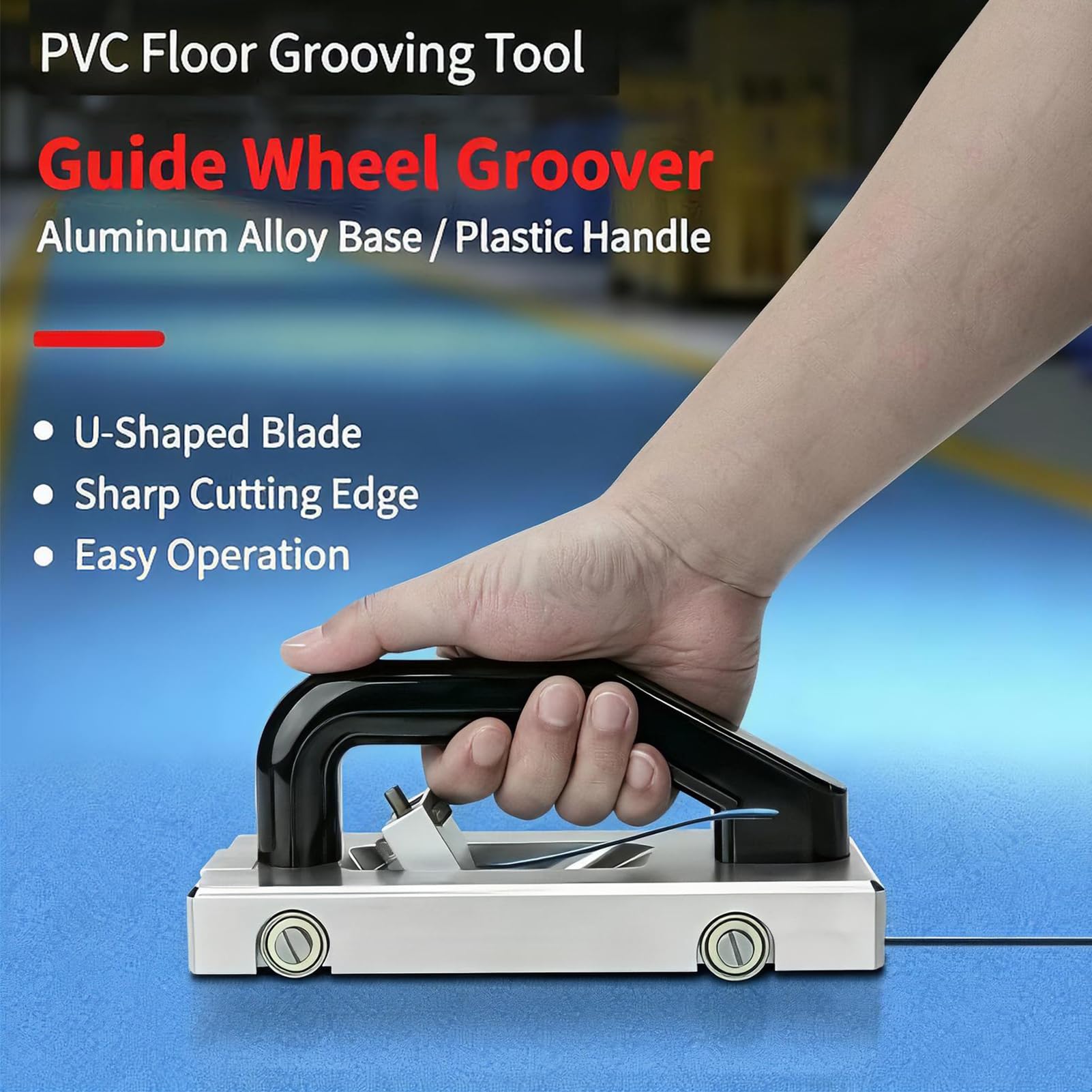 Scanalatore Manuale Per Pavimenti In Pvc Con Lama A U E Ruote