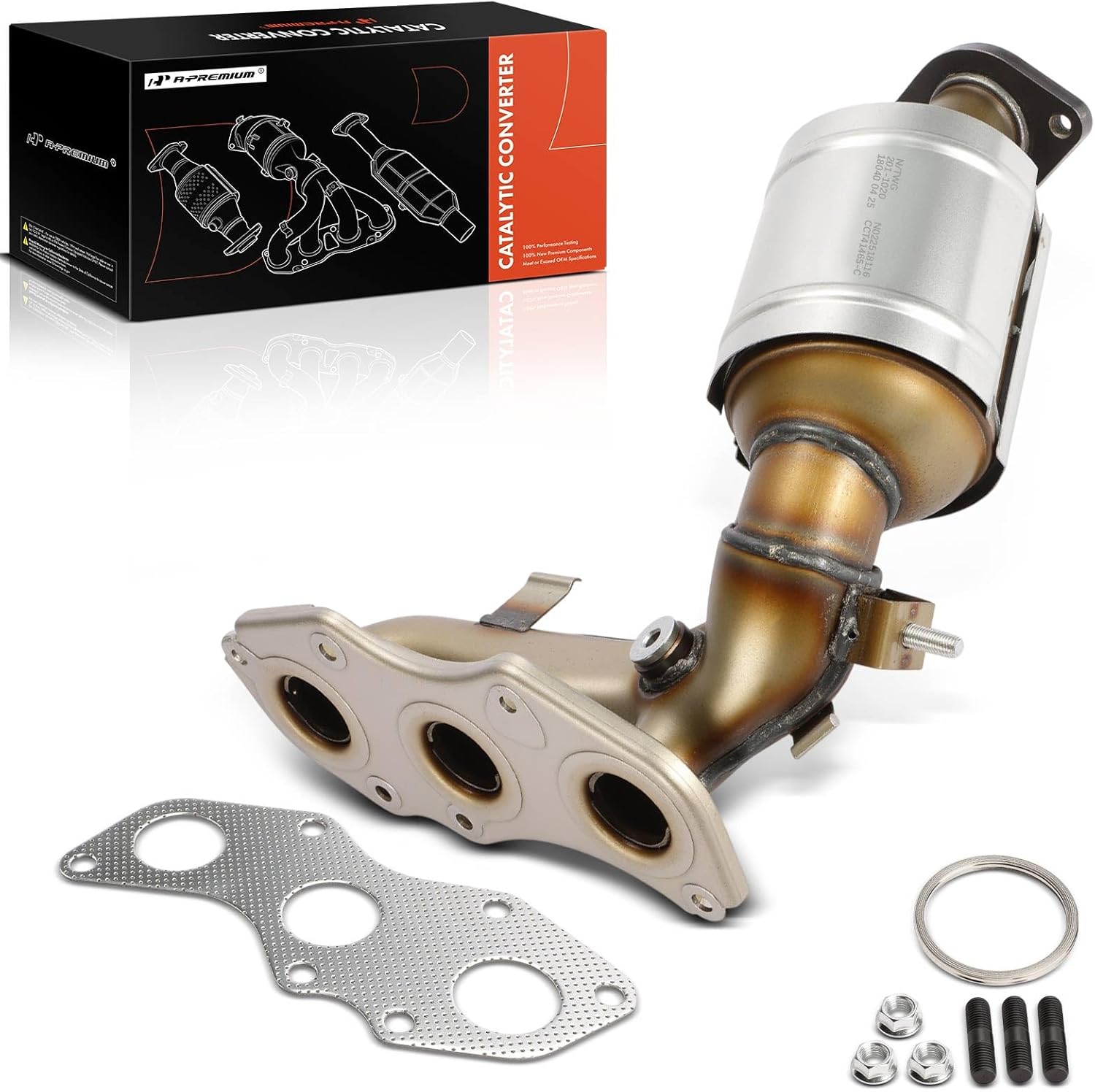 A-Premium Front Exhaust Manifold Catalytic Converter with Gasket Kit Direct-Fit Compatible with Toyota Sienna 2011-2016, 3.5L, E.P.A. Compliant