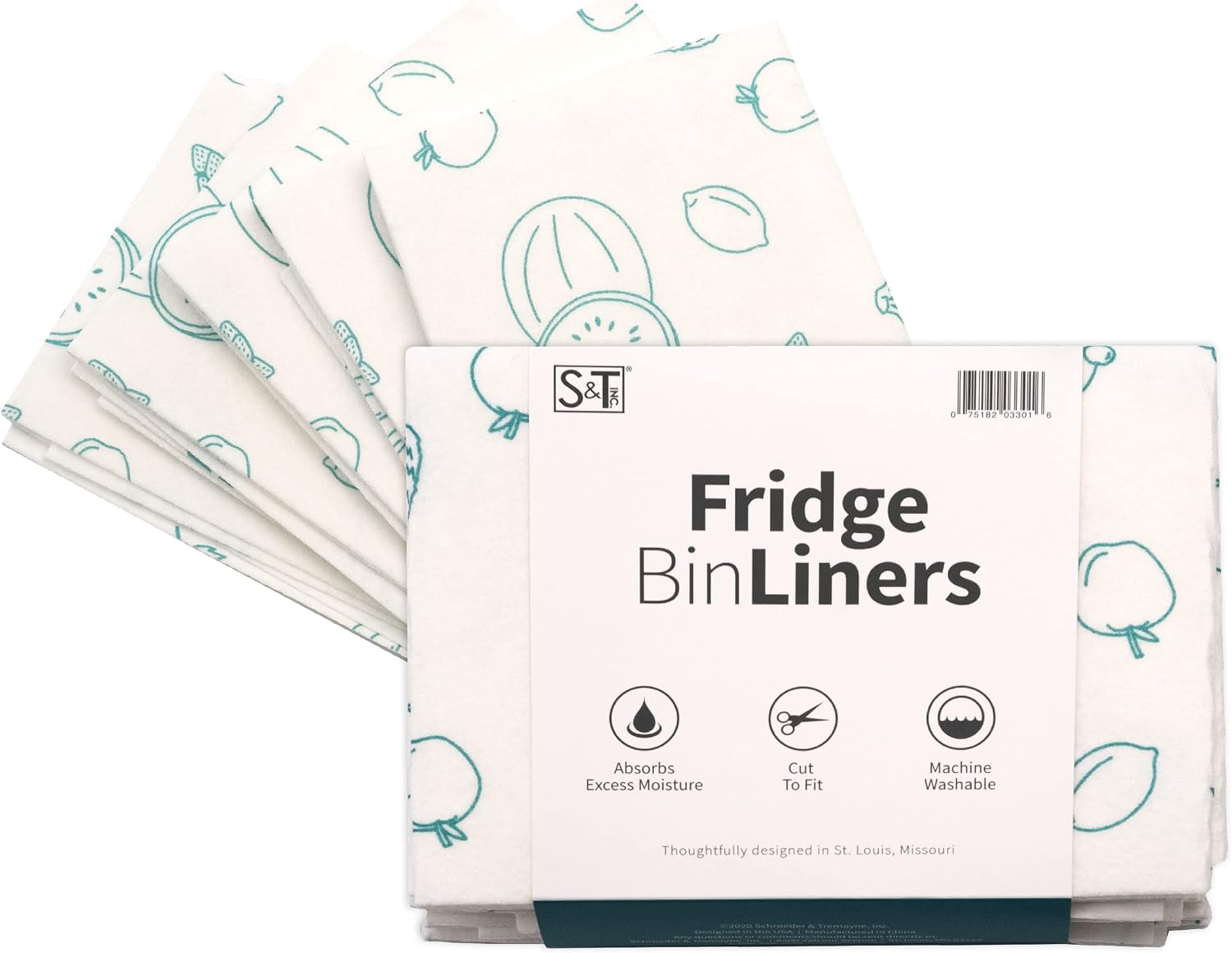 S&T INC. Washable Non-Adhesive Refrigerator and Shelf Liners (5 Pack)