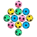 Vila Cat Soccer Balls, Feline Entertainment and Enrichment, Physical, and Mental Workout, Kitty’s Silent Companion, Foam Sponge, Pink, Yellow, Green, Blue, 1.5” -2” (Diameter), 12 Pcs per Pack