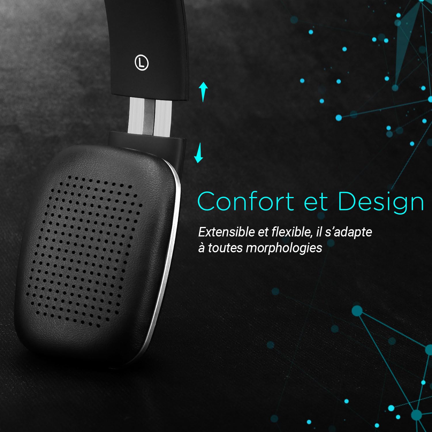 August EP636 - Casque Bluetooth sans Fil aptX - Homme Femme NFC Micro Audio Stéréo Supra Aural Ultra-léger Confortable, Batterie 14h d'autonomie Wireless - Compatible Android Apple Windows - Noir