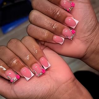 White Tip Nails Short French Tip Press On Nails Pink Duck Nails Press Ons Fall Nails For Women