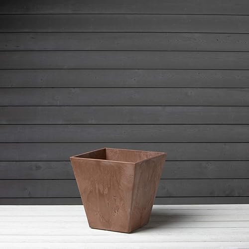 Miniatura 3 de Novelty Artstone 35149 Ella - Maceta cuadrada, color óxido