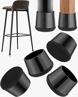 24 Piezas Protector Patas Sillas Silicona, Antideslizante, Antiruido y Antiarrañazos, Almohadillas para Patas de Sillas - Protege Suelos de Parquet, Cerámica y Madera - Negro M 26-30mm