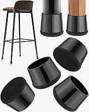 24 Pcs Chair Leg Protectors - Silicone Pads with Thickened Felt for Hardwood/Tile Floors, Noise Reducing and Scratching - Black Non-Slip Caps (M 26-30mm)