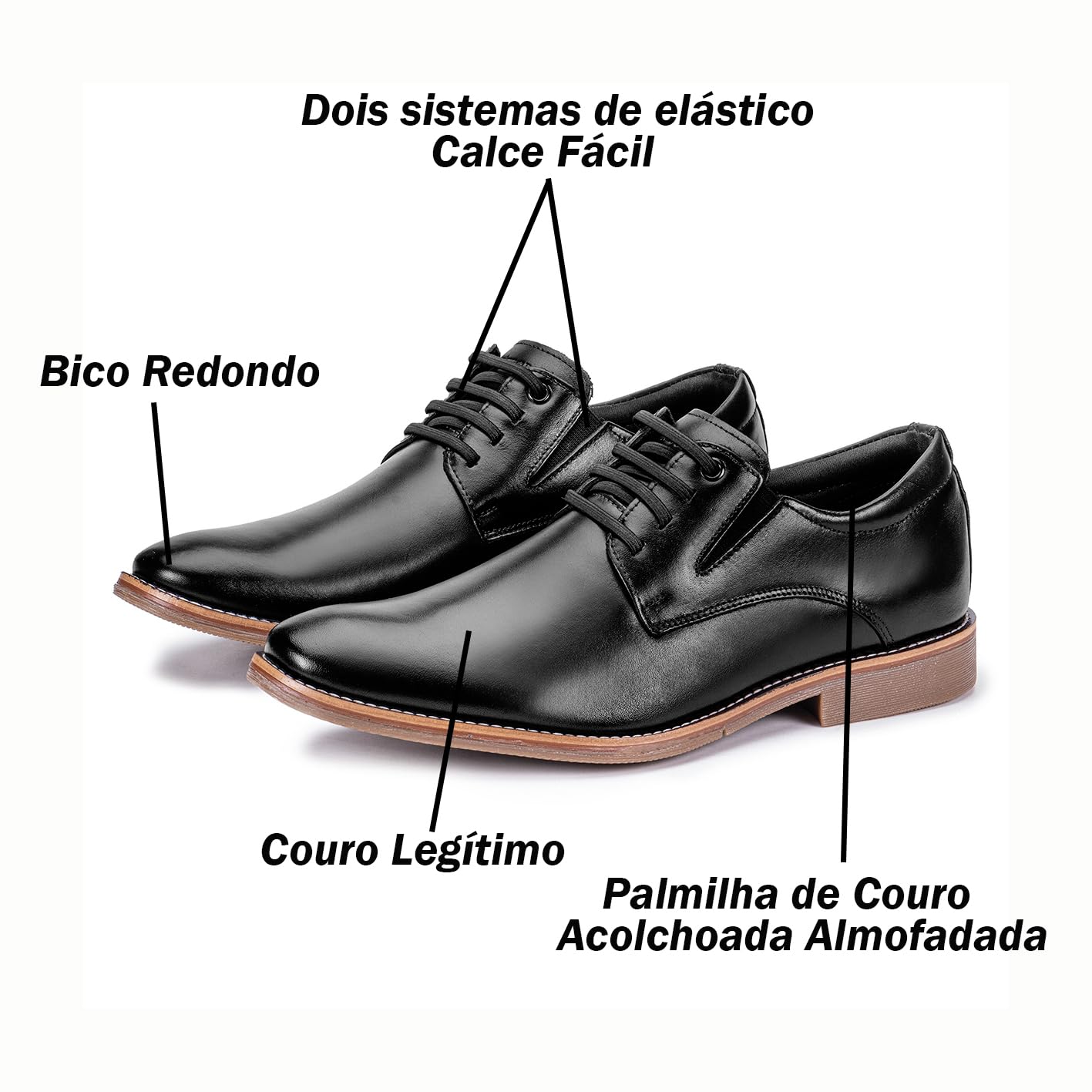 Sapato Masculino Social Couro Bico Redondo Moderno Confort em promoção! Veja a oferta e mais achadinhos de Sapatos 3 Hoje é o melhor dia para comprar Sapato Masculino Social Couro Bico Redondo Moderno Confort com aquele preço maroto! Promoção! Aproveite a oferta! 3